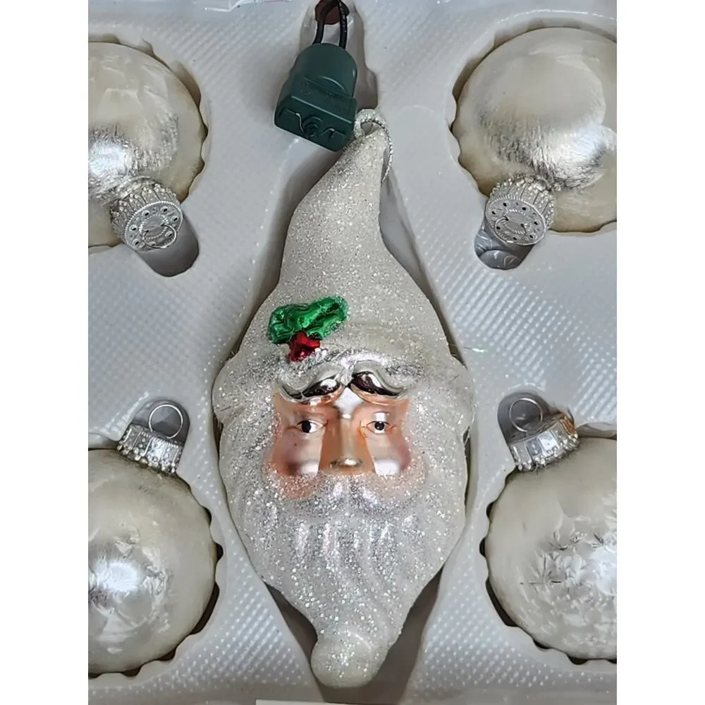 Vintage Sparkling Creations RARE! Ornamotion Santa Christmas ornaments